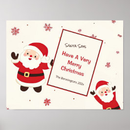 Niedlich Retro Christmas Santa Poster