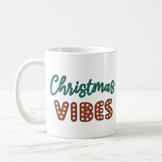 Niedlich Retro Christmas Vibes Kaffeetasse (Links)
