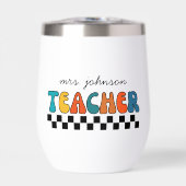 Niedlich Retro Colorful Groovy Teacher (Vorderseite)