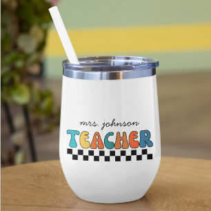Niedlich Retro Colorful Groovy Teacher