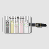 Niedlich Retro Colorful Llamas Girl Kinder Gepäckanhänger (Vorderseite (Horizontal))
