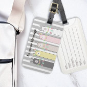 Niedlich Retro Colorful Llamas Girl Kinder Gepäckanhänger