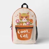 Niedlich Retro Coole Katzentypografie Terracotta P Bedruckter Rucksack (Vorderseite)