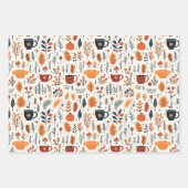 Niedlich Retro Cosy Fall Pattern Geschenkpapier Set (Vorderseite 3)