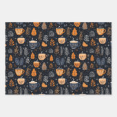 Niedlich Retro Cosy Fall Pattern Geschenkpapier Set (Vorderseite 2)