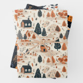 Niedlich Retro Cosy Fall Pattern Geschenkpapier Set (Beispiel)