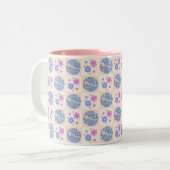 niedlich Retro Daisy Blume Muster Boho Floral Zweifarbige Tasse (Vorderseite Links)