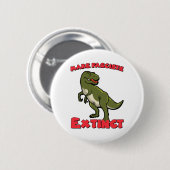 Niedlich Retro Dinosaurier - Faschisten aussterben Button (Vorne & Hinten)