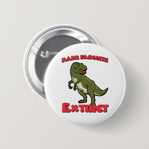 Niedlich Retro Dinosaurier - Faschisten aussterben Button