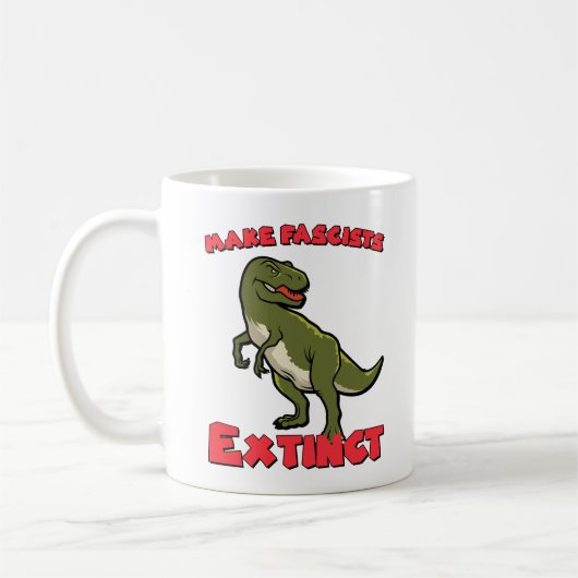 Niedlich Retro Dinosaurier - Faschisten aussterben Kaffeetasse (Links)
