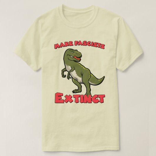 Niedlich Retro Dinosaurier - Faschisten aussterben T-Shirt (Design vorne)
