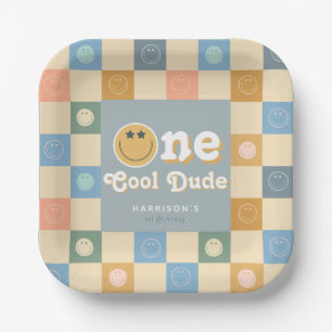 Niedlich Retro Ein Cooler Typ Jungen 1. Geburtstag Pappteller