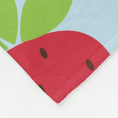 Niedlich Retro Erdbeere Frucht Muster Rosa Blau Fleecedecke (Ecke)
