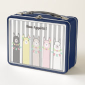 Niedlich Retro farbenfrohe Llamas Custom Metall Brotdose (Vorderseite)