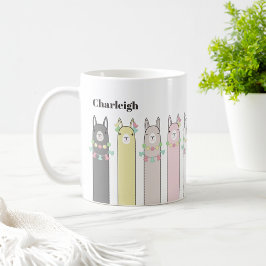 Niedlich Retro farbenfrohe Llamas Kaffeetasse