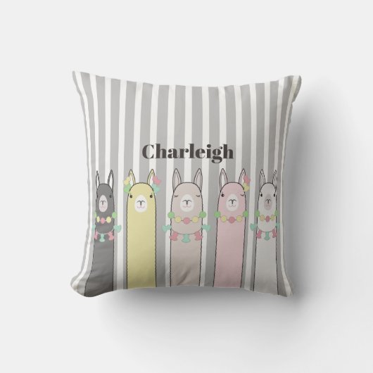 Niedlich Retro farbenfrohe Llamas Kids Kissen (Vorderseite)