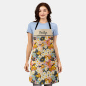 Niedlich Retro Floral Womens Schürze (Getragen)