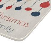 Niedlich Retro Frohe Weihnachten Red Blue Ornament Schneidebrett (Ecke)