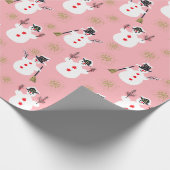 Niedlich Retro Frosty Gold Pink Geschenkpapier (Ecke)