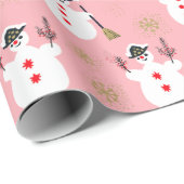 Niedlich Retro Frosty Gold Pink Geschenkpapier (Rolleneckpunkt)