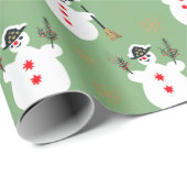 Niedlich Retro Frosty Gold Sage Green Geschenkpapier (Rolleneckpunkt)