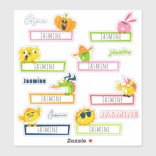 Niedlich Retro Funny Cartoon | Zurück zur Schule Aufkleber (Blatt)