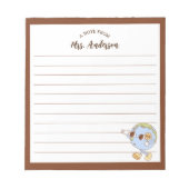 Niedlich Retro Funny Globe Zurück zur Schule Brot Notizblock (Vorderseite)