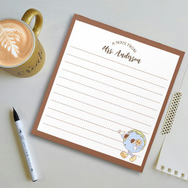 Niedlich Retro Funny Globe Zurück zur Schule Brot Notizblock