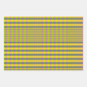 Niedlich Retro Gelb und Rosa Glen Karierter Karo Geschenkpapier Set (Vorderseite 3)