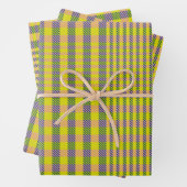 Niedlich Retro Gelb und Rosa Glen Karierter Karo Geschenkpapier Set (Beispiel)
