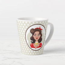 Niedlich Retro Girl Cocktail Latte Tasse