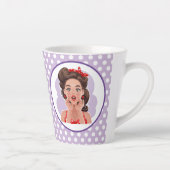 Niedlich Retro Girl Latte Tasse (Rechts)