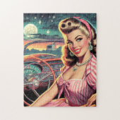 Niedlich Retro Girl Puzzle (Vertikal)