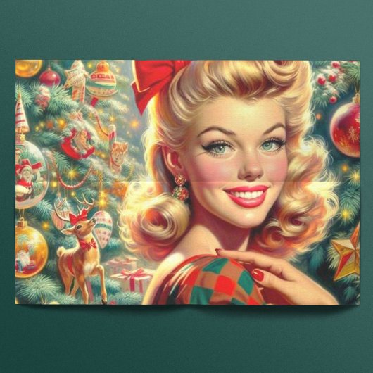 Niedlich Retro Girl Seidenpapier
