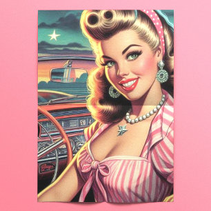 Niedlich Retro Girl Seidenpapier