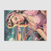 Niedlich Retro Girl Seidenpapier (Vorderseite)