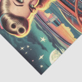 Niedlich Retro Girl Seidenpapier (Ausschnitt)