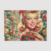 Niedlich Retro Girl Seidenpapier (Vorderseite)