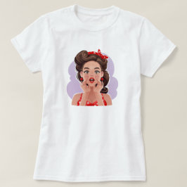 Niedlich Retro Girl T - Shirt