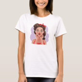 Niedlich Retro Girl T - Shirt (Vorderseite)