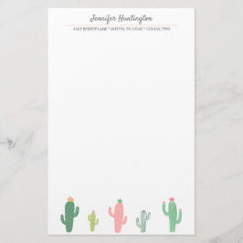 Niedlich Retro Girly Succulent Cactus Briefpapier