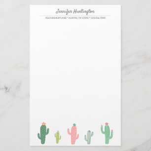 Niedlich Retro Girly Succulent Cactus Briefpapier