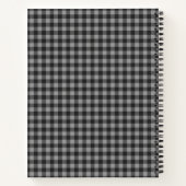 Niedlich Retro Gray Gingham Kariertes Personalisie Notizblock (Rückseite)