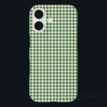 Niedlich Retro Green Gingham Kariertes Muster iPhone 16 Hülle<br><div class="desc">Niedlicher Retro Green Gingham Kariertes Muster TelefonCase</div>