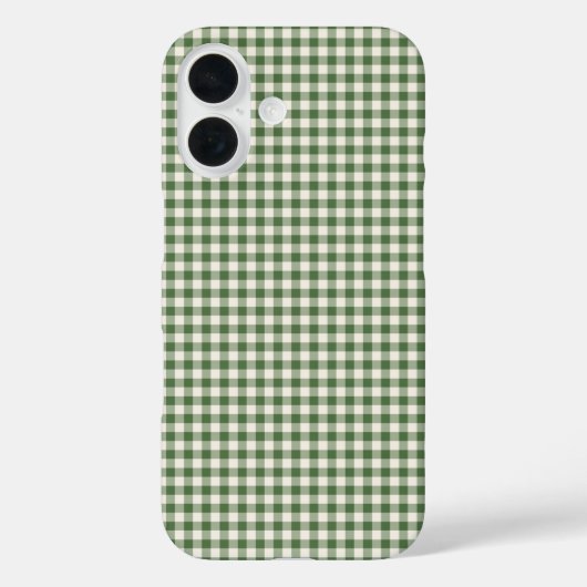 Niedlich Retro Green Gingham Kariertes Muster Case-Mate iPhone Hülle (Rückseite)