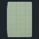 Niedlich Retro Green Gingham Kariertes Muster iPad Pro Cover<br><div class="desc">Niedlich Retro Green Gingham Kariert Pattern Fall</div>