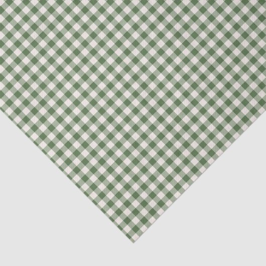 Niedlich Retro Green Gingham Kariertes Muster Seidenpapier (Ausschnitt)