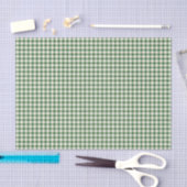 Niedlich Retro Green Gingham Kariertes Muster Seidenpapier (Handwerk)