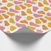 Niedlich Retro Groovy Boho Halloween Ghost Pink Or Geschenkpapier (Ecke)
