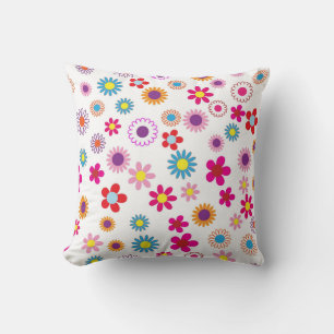 Niedlich Retro Groovy Daisy Farbiges Muster für Bl Kissen